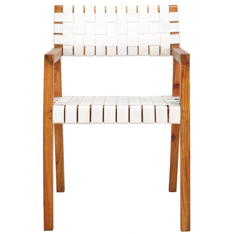 Chaise de salle à manger en cuir tressé - 22,1 l x 20,9 P x 31,9 H - 22Lx21Px32H