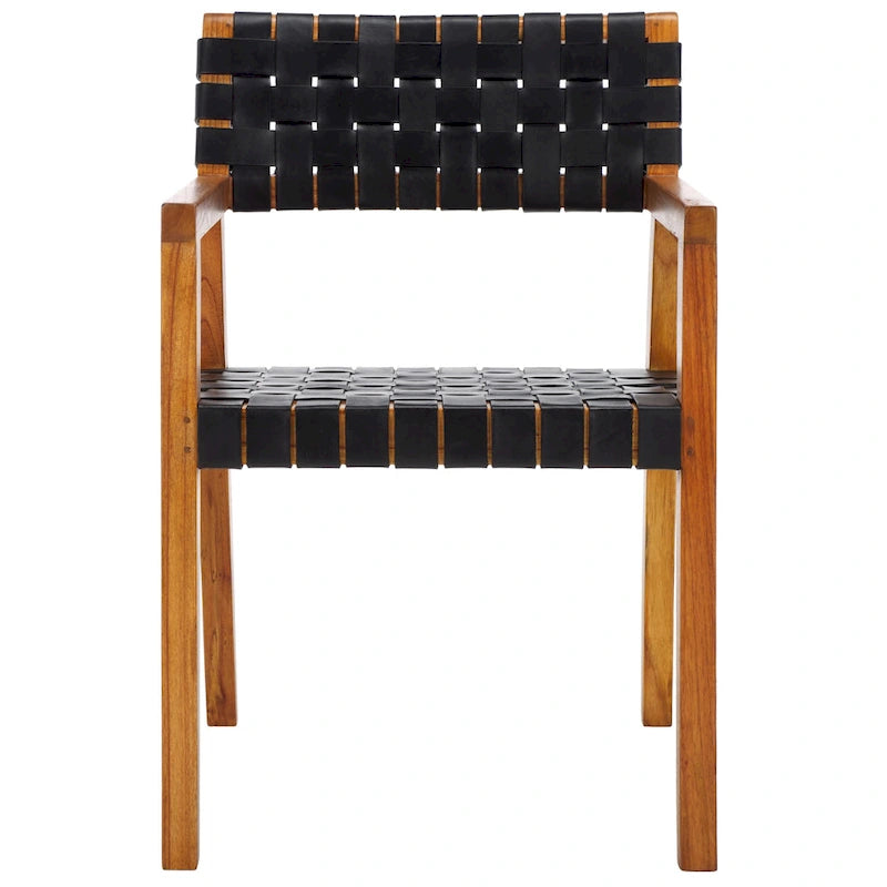 Chaise de salle à manger en cuir tressé - 22,1 l x 20,9 P x 31,9 H - 22Lx21Px32H