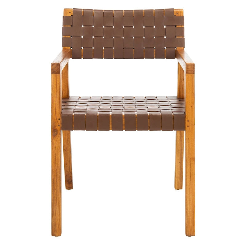 Chaise de salle à manger en cuir tressé - 22,1 l x 20,9 P x 31,9 H - 22Lx21Px32H