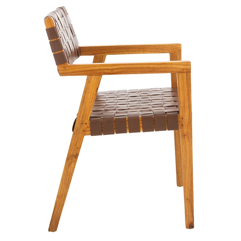 Chaise de salle à manger en cuir tressé - 22,1 l x 20,9 P x 31,9 H - 22Lx21Px32H