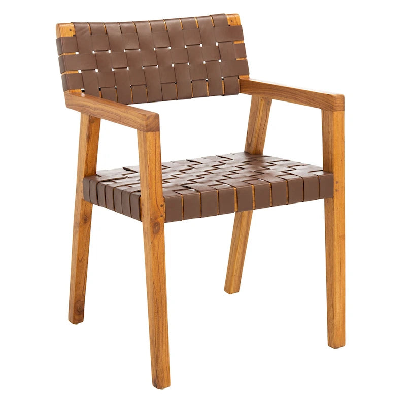 Chaise de salle à manger en cuir tressé - 22,1 l x 20,9 P x 31,9 H - 22Lx21Px32H