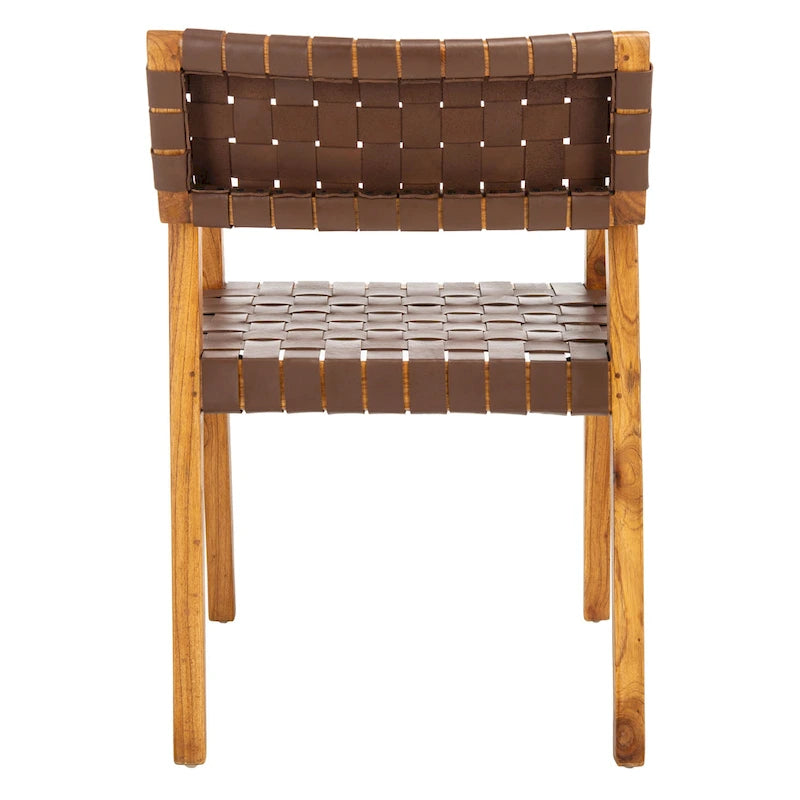 Chaise de salle à manger en cuir tressé - 22,1 l x 20,9 P x 31,9 H - 22Lx21Px32H