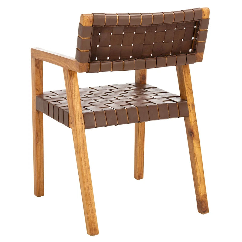 Chaise de salle à manger en cuir tressé - 22,1 l x 20,9 P x 31,9 H - 22Lx21Px32H