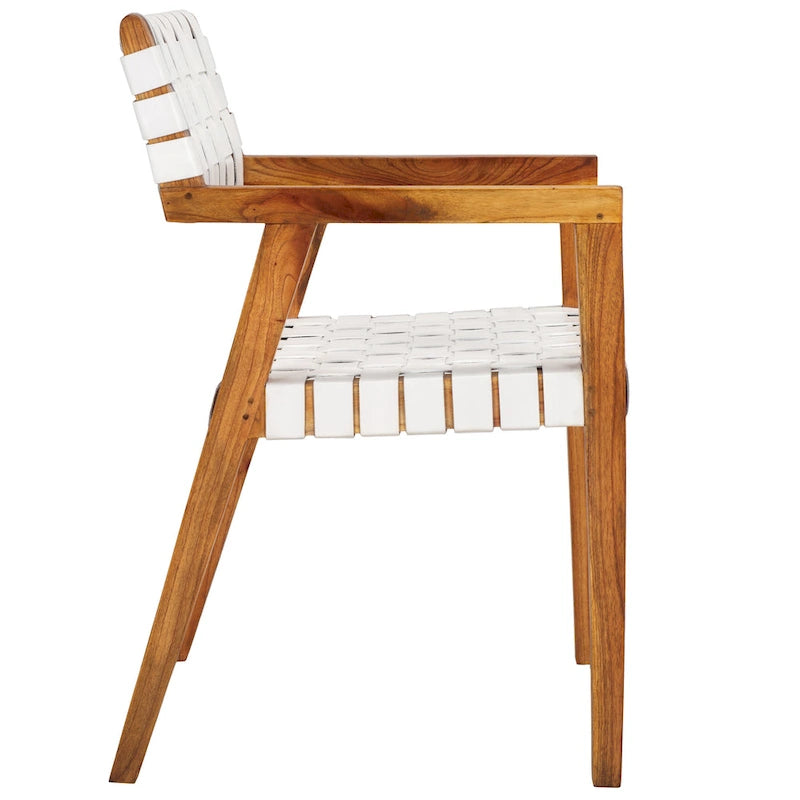 Chaise de salle à manger en cuir tressé - 22,1 l x 20,9 P x 31,9 H - 22Lx21Px32H