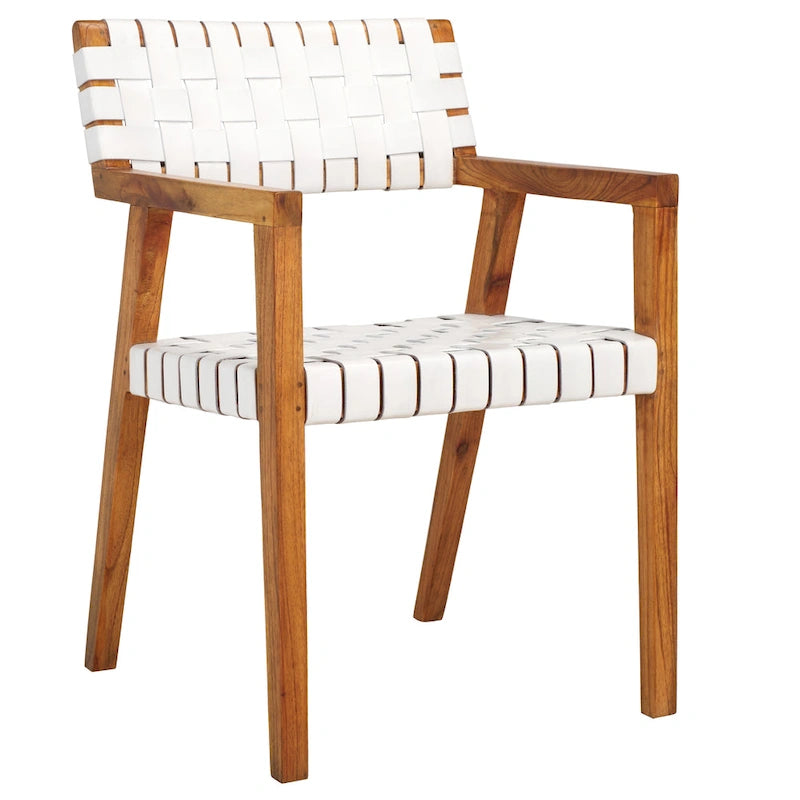Chaise de salle à manger en cuir tressé - 22,1 l x 20,9 P x 31,9 H - 22Lx21Px32H