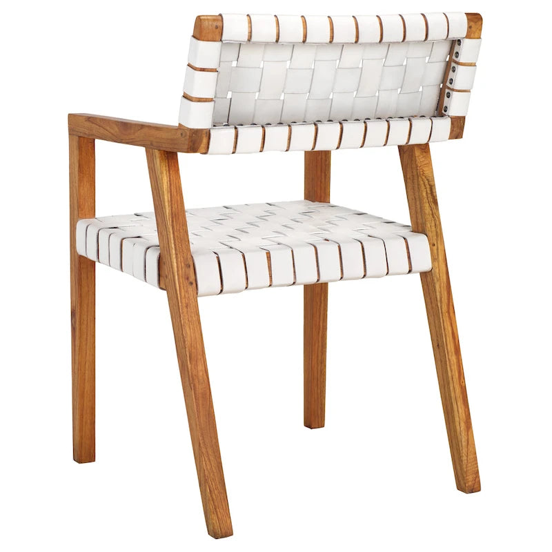 Chaise de salle à manger en cuir tressé - 22,1 l x 20,9 P x 31,9 H - 22Lx21Px32H