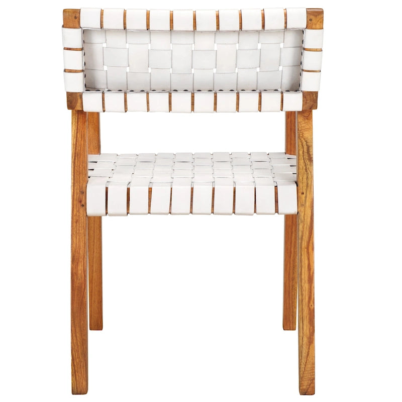 Chaise de salle à manger en cuir tressé - 22,1 l x 20,9 P x 31,9 H - 22Lx21Px32H