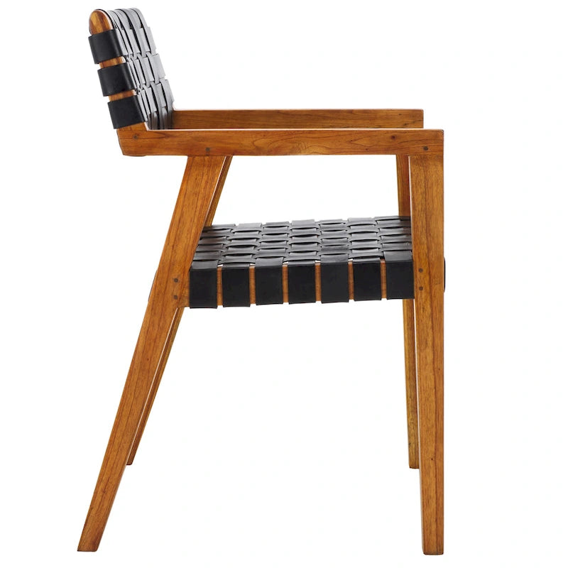 Chaise de salle à manger en cuir tressé - 22,1 l x 20,9 P x 31,9 H - 22Lx21Px32H
