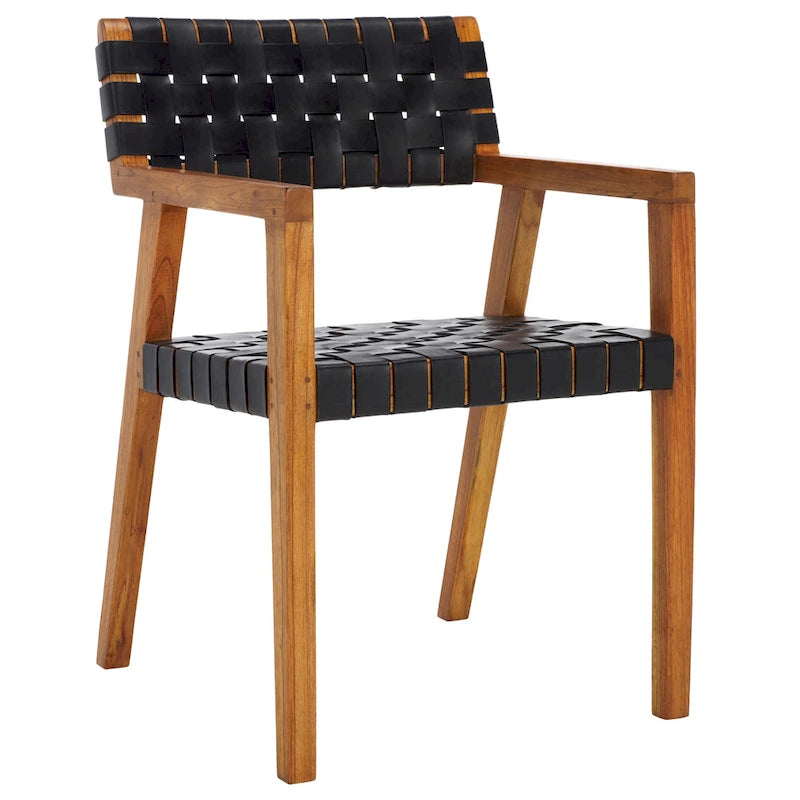 Chaise de salle à manger en cuir tressé - 22,1 l x 20,9 P x 31,9 H - 22Lx21Px32H