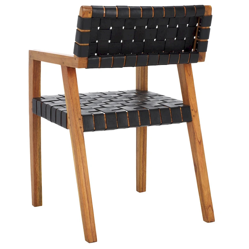 Chaise de salle à manger en cuir tressé - 22,1 l x 20,9 P x 31,9 H - 22Lx21Px32H