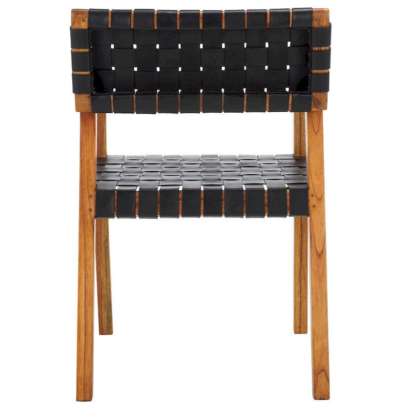 Chaise de salle à manger en cuir tressé - 22,1 l x 20,9 P x 31,9 H - 22Lx21Px32H