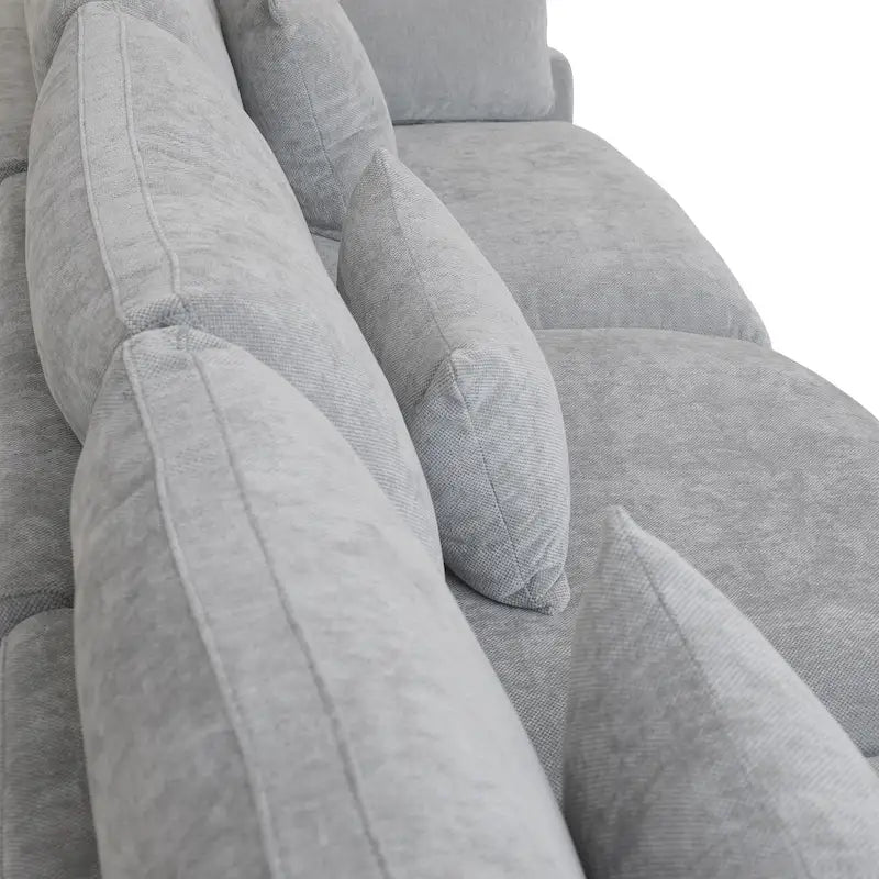 Canapé d'angle moderne confortable en lin, rembourrage en plumes, canapé nuage, causeuse pour appartement
