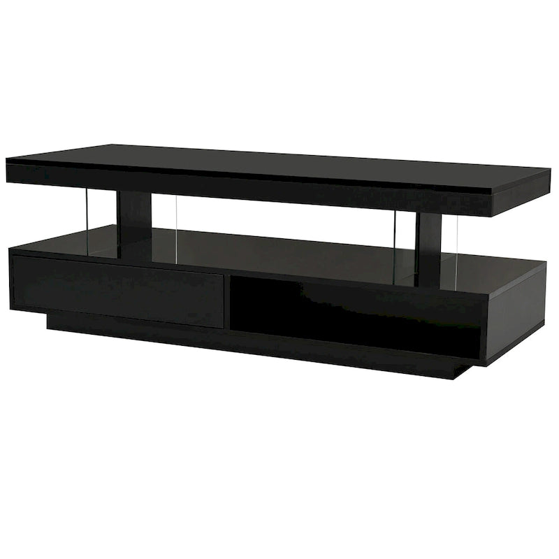Table basse lumineuse avec rangement