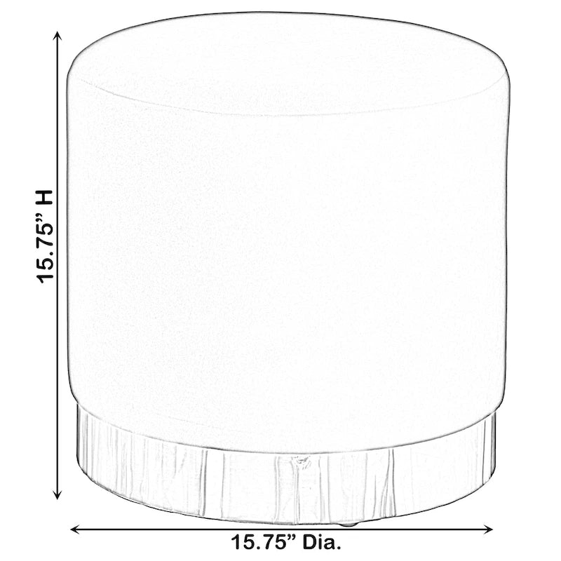 Tabouret de rangement rond moderne en velours avec base dorée