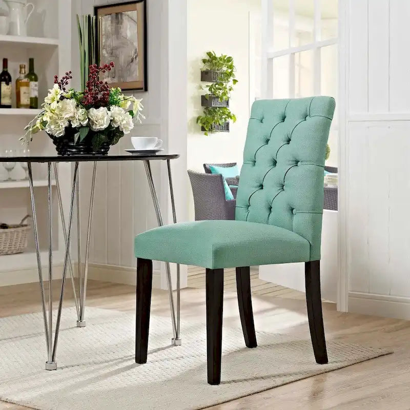 Chaise de salle à manger en tissu capitonné