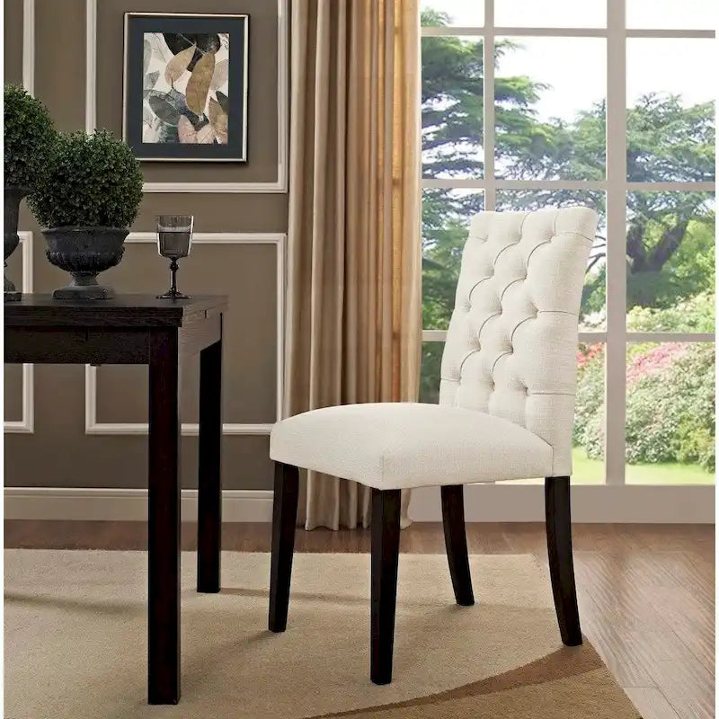 Chaise de salle à manger en tissu capitonné