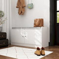 Banc de rangement blanc de 35,8 W avec tiroirs et coussin d'assise rembourré