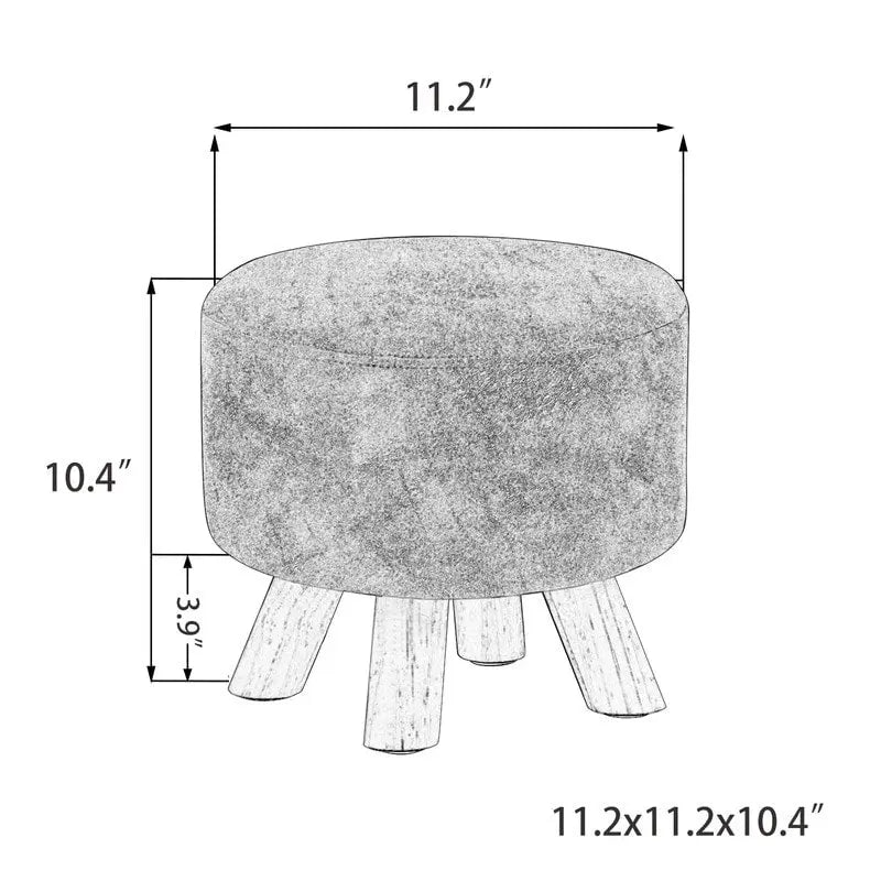 Tabouret Pouf Rond en Velours Repose-Pieds avec Pieds Antidérapants