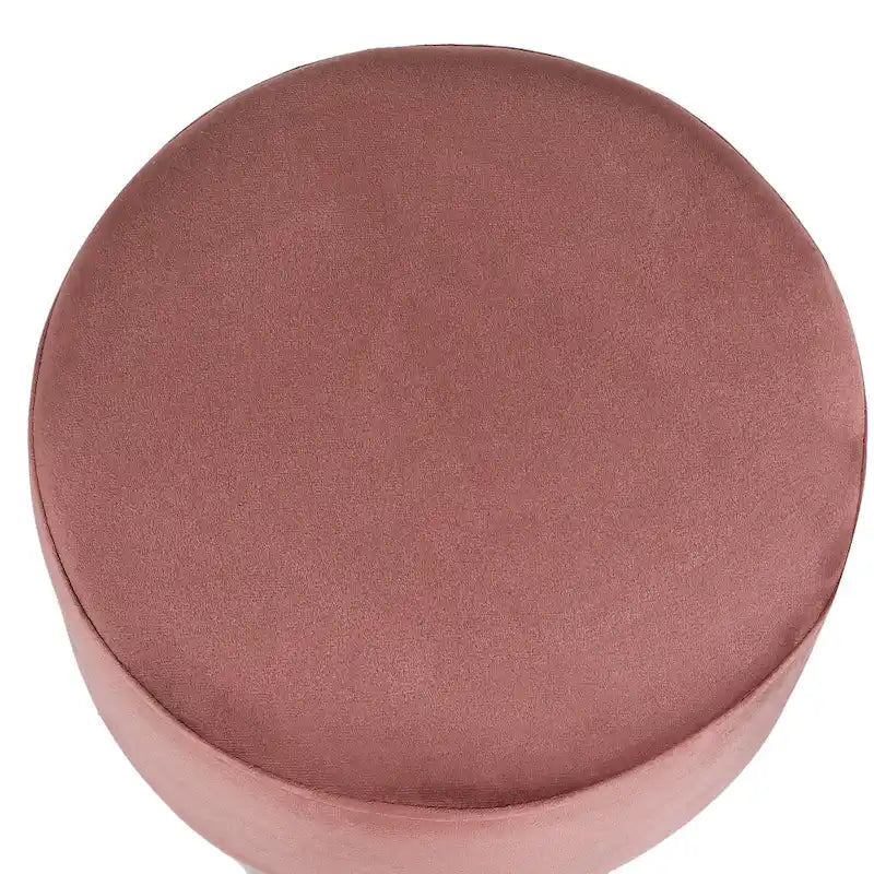 Tabouret Pouf Rond en Velours Repose-Pieds avec Pieds Antidérapants
