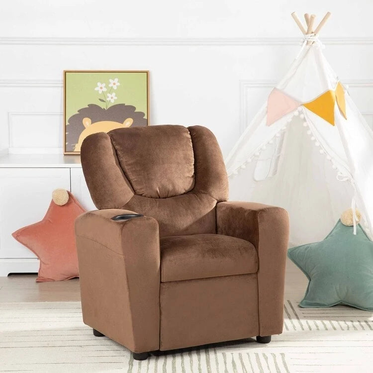 Fauteuil inclinable pour enfants Pushback avec repose-pieds et porte-gobelets - Confort ultime pour les tout-petits