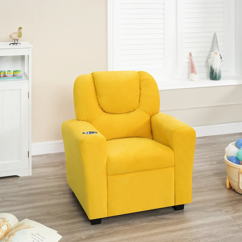 Fauteuil inclinable pour enfants Pushback avec repose-pieds et porte-gobelets - Confort ultime pour les tout-petits