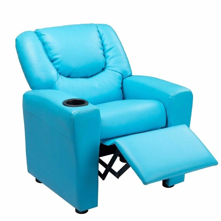 Fauteuil inclinable pour enfants Pushback avec repose-pieds et porte-gobelets - Confort ultime pour les tout-petits