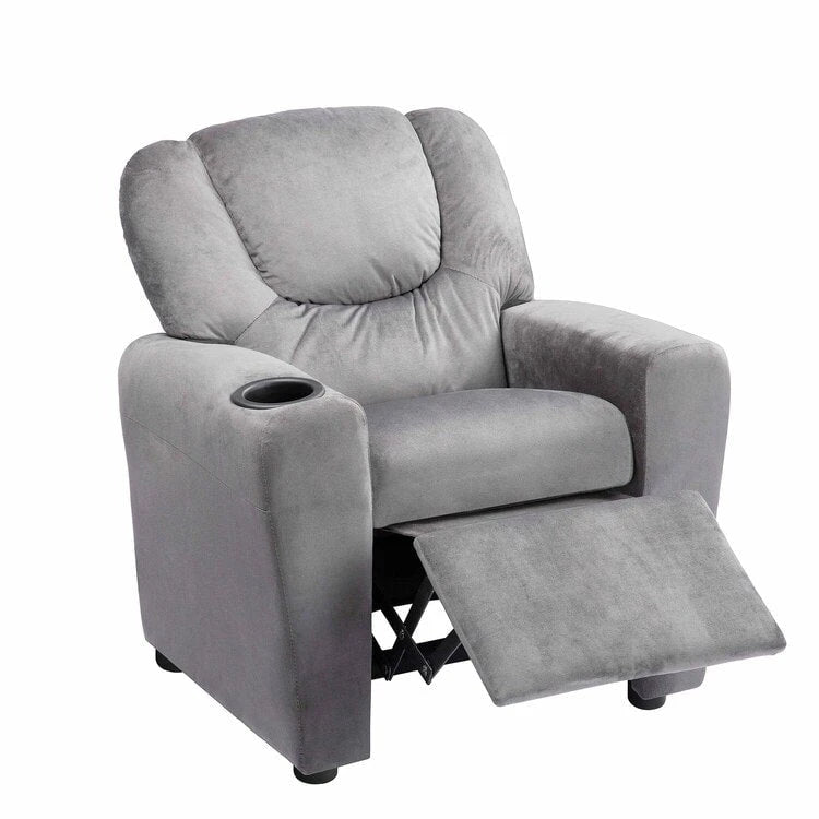 Fauteuil inclinable pour enfants Pushback avec repose-pieds et porte-gobelets - Confort ultime pour les tout-petits