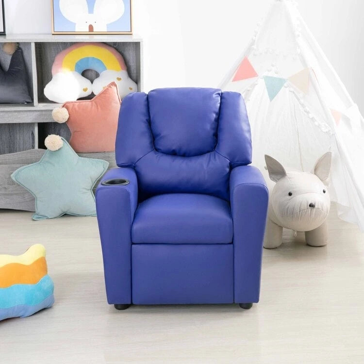 Fauteuil inclinable pour enfants Pushback avec repose-pieds et porte-gobelets - Confort ultime pour les tout-petits