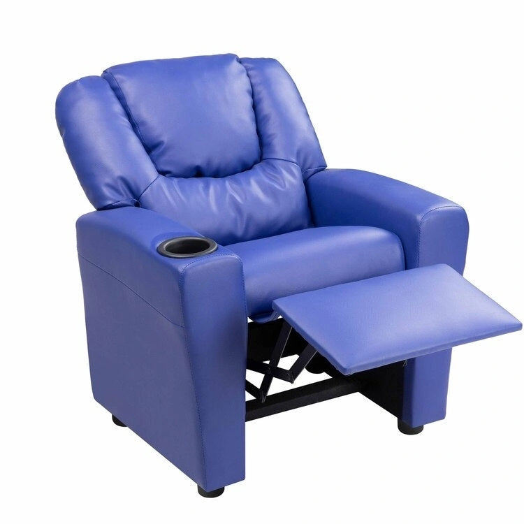 Fauteuil inclinable pour enfants Pushback avec repose-pieds et porte-gobelets - Confort ultime pour les tout-petits