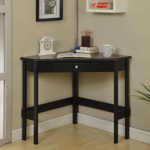 Bureau d'angle contemporain en bois à 1 tiroir