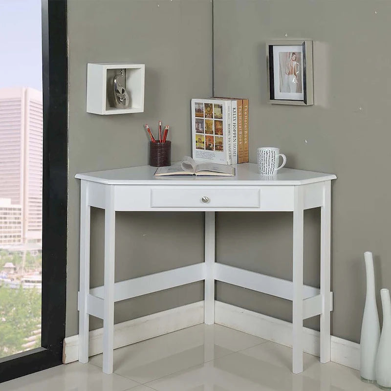 Bureau d'angle contemporain en bois à 1 tiroir