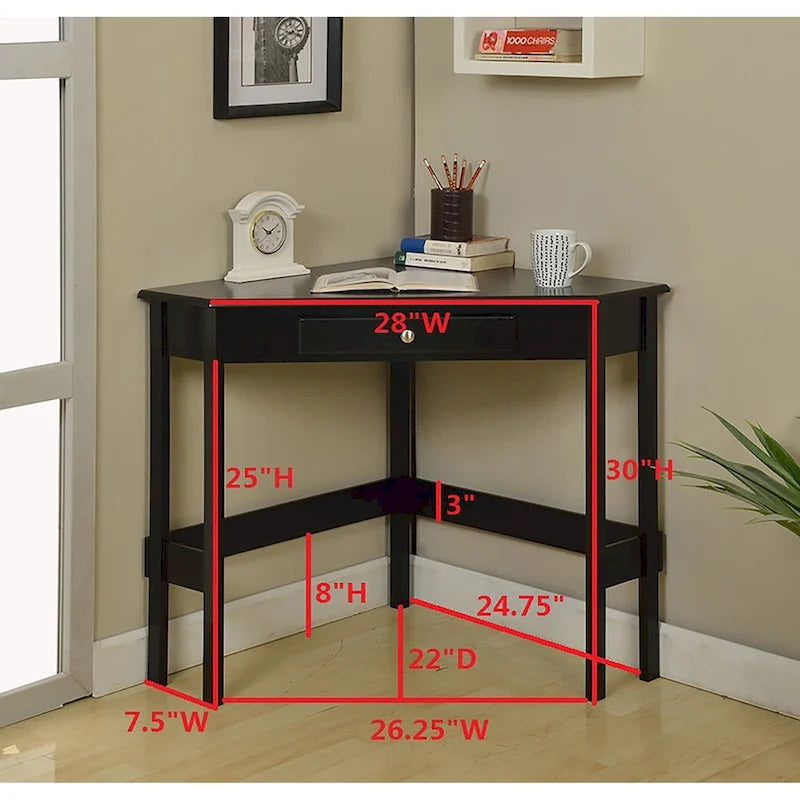 Bureau d'angle contemporain en bois à 1 tiroir