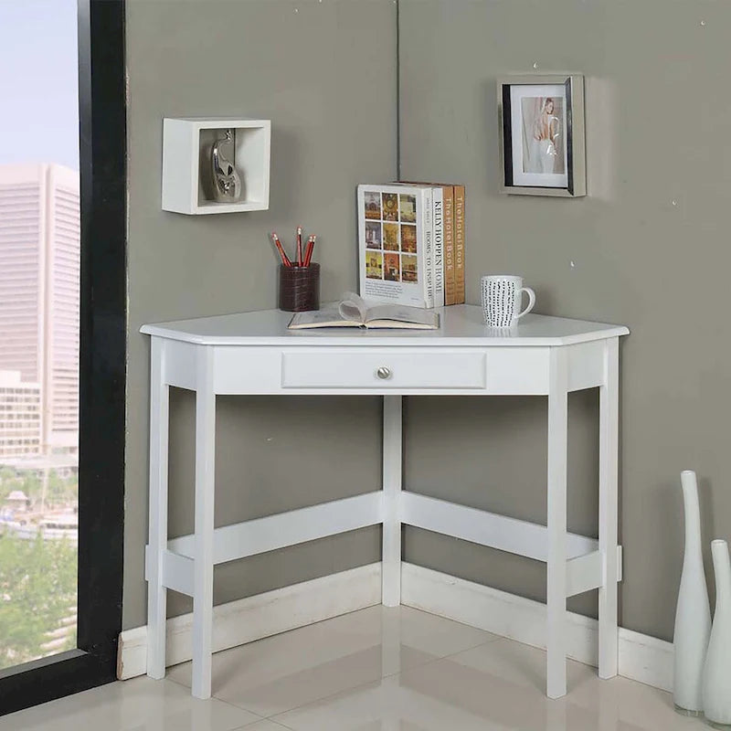 Bureau d'angle contemporain en bois à 1 tiroir