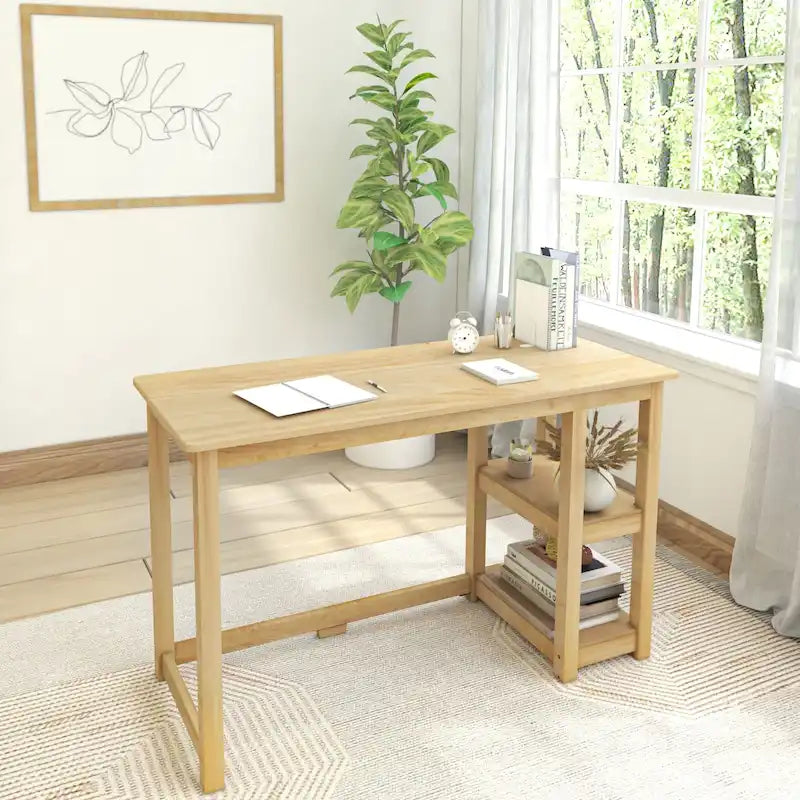 Bureau planches et poutres avec bibliothèques