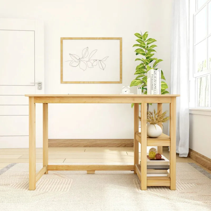 Bureau planches et poutres avec bibliothèques