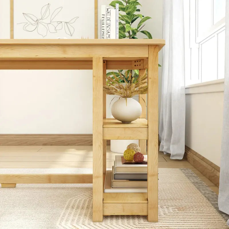 Bureau planches et poutres avec bibliothèques