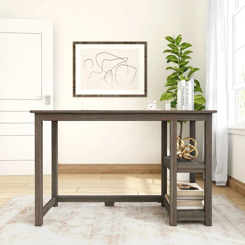 Bureau planches et poutres avec bibliothèques