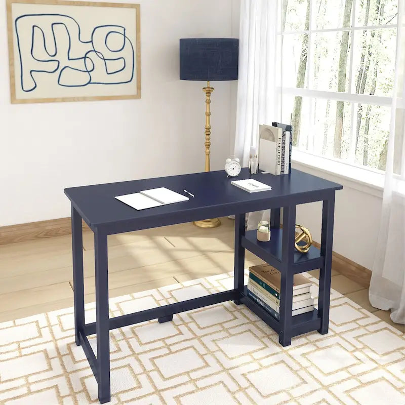 Bureau planches et poutres avec bibliothèques