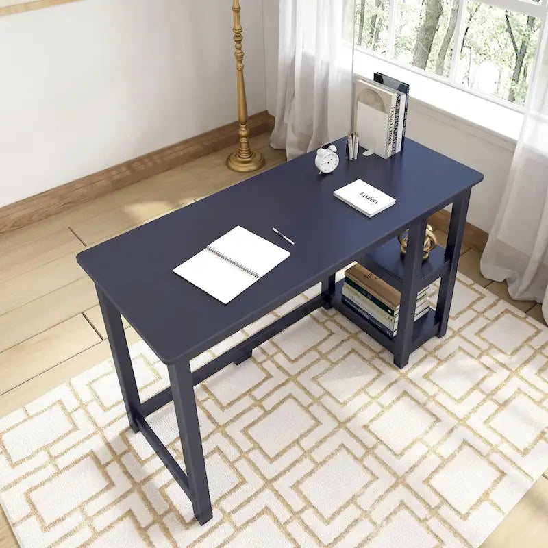 Bureau planches et poutres avec bibliothèques