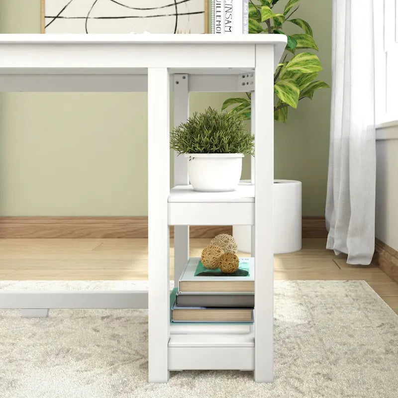 Bureau planches et poutres avec bibliothèques