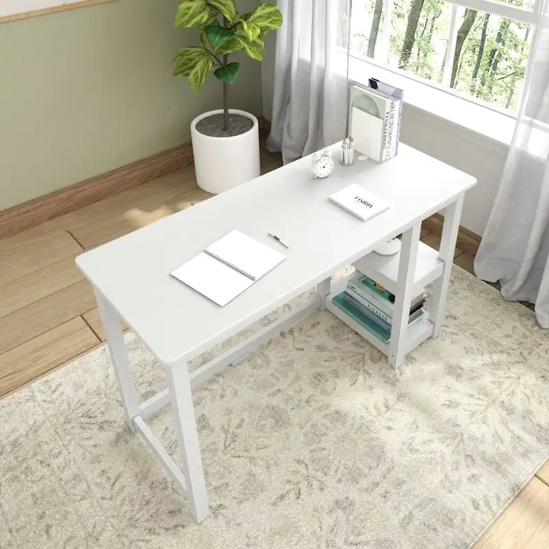 Bureau planches et poutres avec bibliothèques