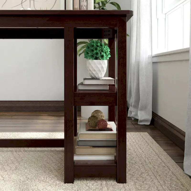 Bureau planches et poutres avec bibliothèques