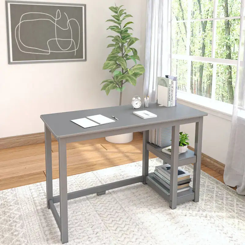 Bureau planches et poutres avec bibliothèques