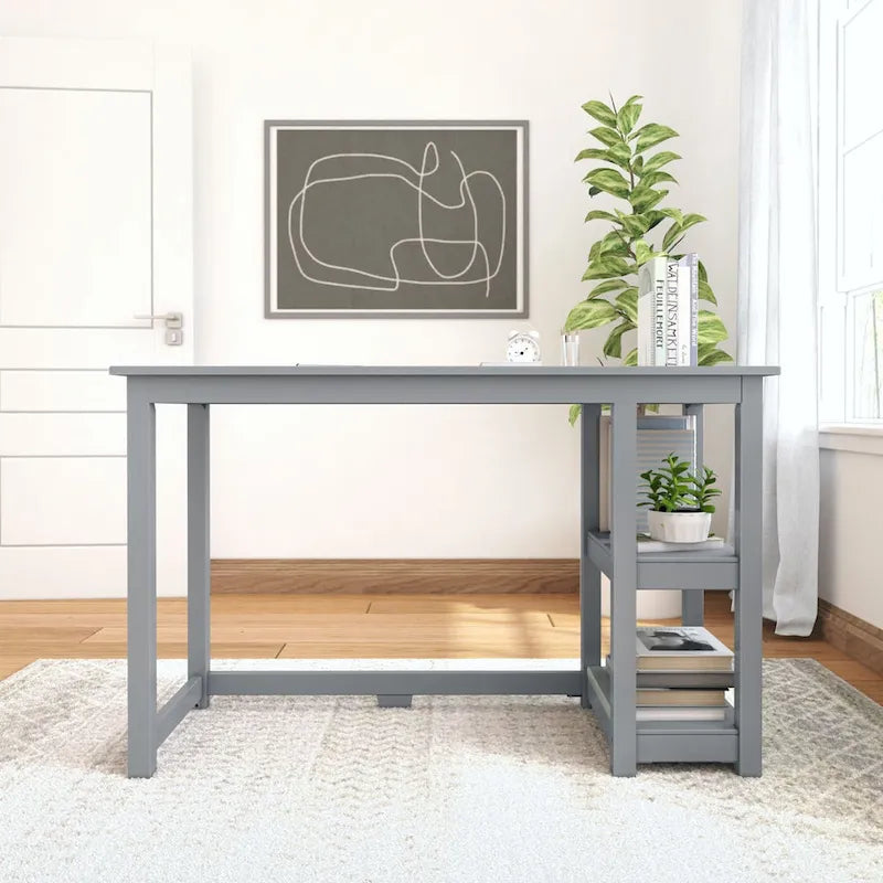 Bureau planches et poutres avec bibliothèques