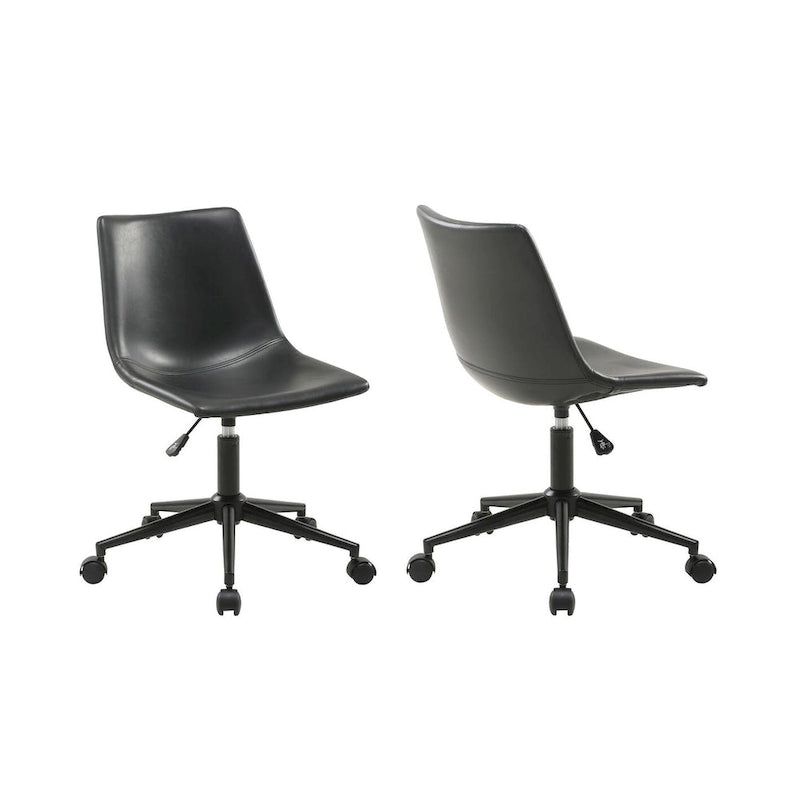 Chaise de bureau pivotante réglable avec support lombaire, similicuir