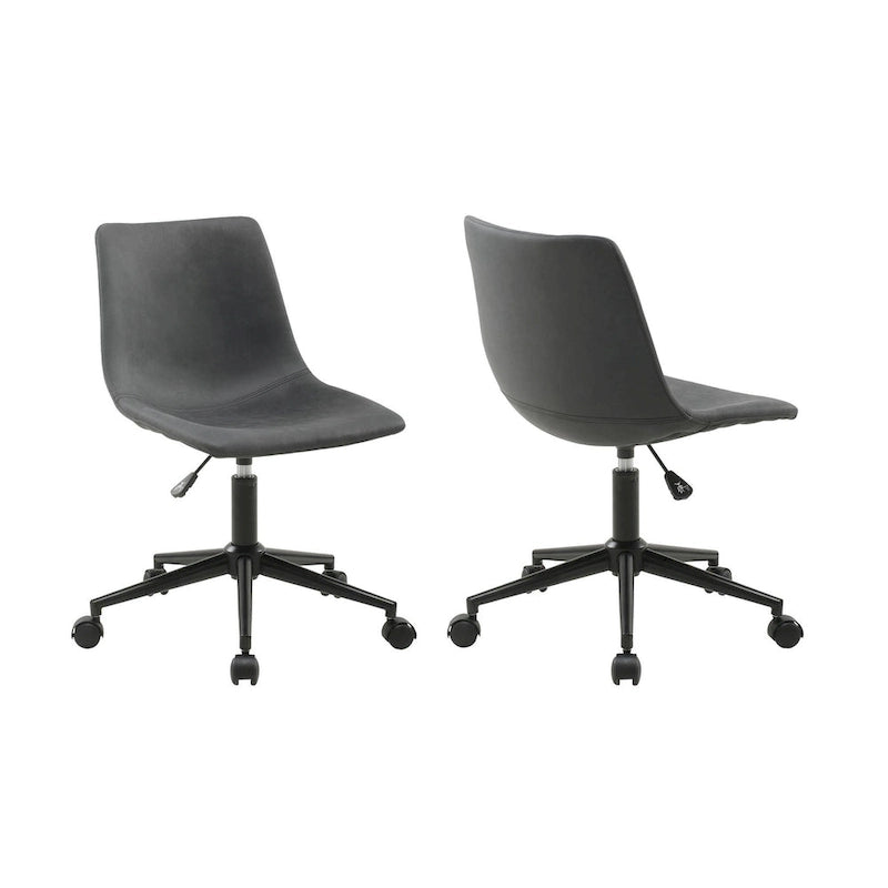 Chaise de bureau pivotante réglable avec support lombaire, similicuir