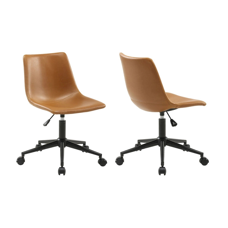 Chaise de bureau pivotante réglable avec support lombaire, similicuir