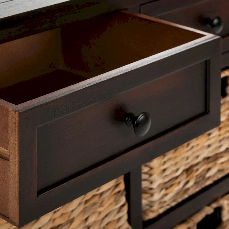 Meuble de rangement rouge à 6 tiroirs (entièrement assemblé) - 30L x 13P x 26H