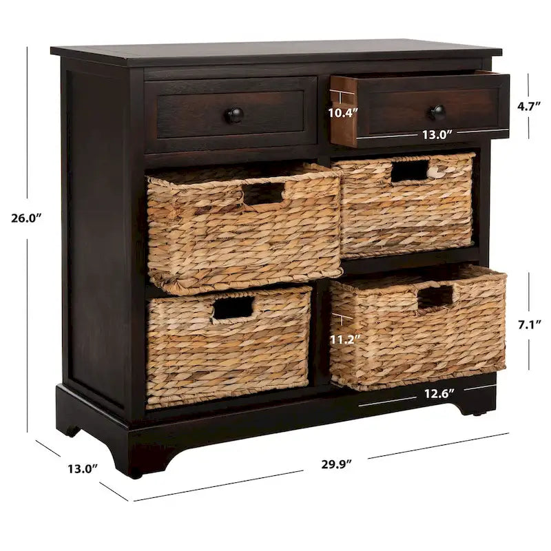 Meuble de rangement rouge à 6 tiroirs (entièrement assemblé) - 30L x 13P x 26H