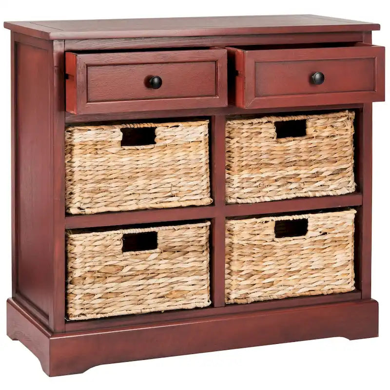 Meuble de rangement rouge à 6 tiroirs (entièrement assemblé) - 30L x 13P x 26H